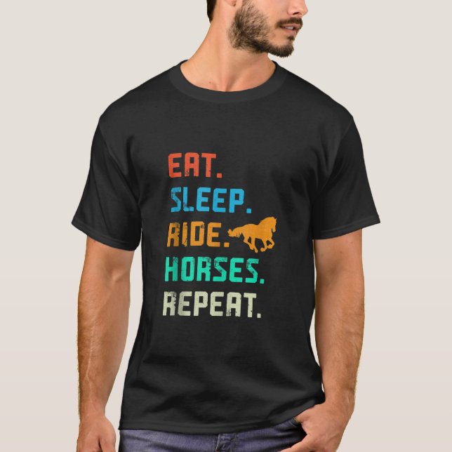 Riding Horse Rider Jockey Rancher Horseman Equestr T-Shirt (Front)