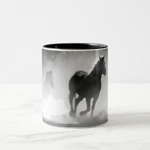RIDING HORSES RUNNING  Two-Tone COFFEE MUG