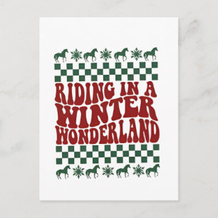 Riding in a Winter Wonderland Ugly Christmas Holiday Postcard
