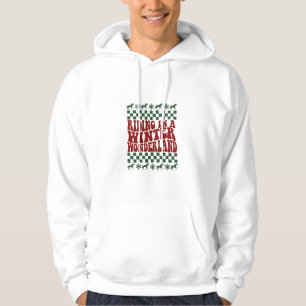 Riding in a Winter Wonderland Ugly Christmas Hoodie