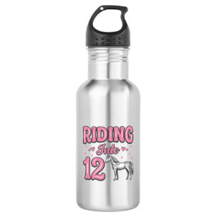 Riding Into 12 Horse Birthday Vector Design_1 532 Ml Water Bottle