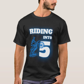 Riding Into 5 Year Old 5th Dirt Bike Birthday Part T-Shirt
