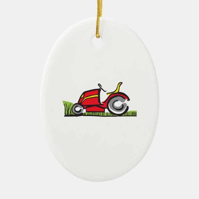 RIDING LAWNMOWER CERAMIC ORNAMENT (Front)