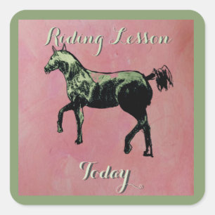 riding lesson today square sticker