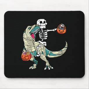 Riding Mummy Dinosaur T Rex Halloween Funny Pumpki Mouse Pad
