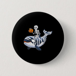 Riding Mummy Orca Halloween Candy Whale  2 Inch Round Button
