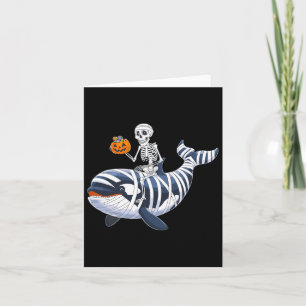 Riding Mummy Orca Halloween Candy Whale Card