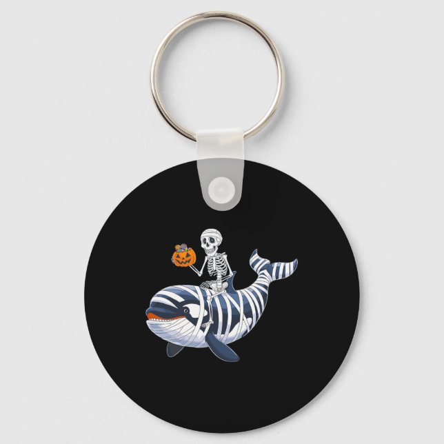 Riding Mummy Orca Halloween Candy Whale  Keychain (Front)