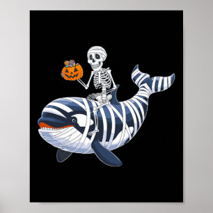 Riding Mummy Orca Halloween Candy Whale Poster