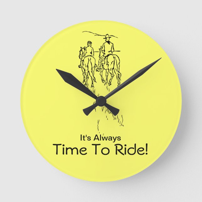 Riding Off Into The Sunset Round Clock (Front)