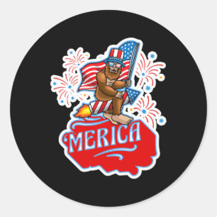 Riding On Firework 4th Of July Independence Day Classic Round Sticker