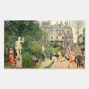 Riding ostriches in A Regaleira (Portugal) Sticker