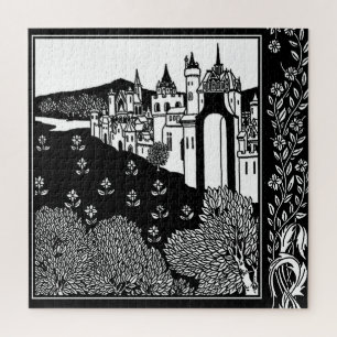 “Riding Out From The Abbey” by Aubrey Beardsley Jigsaw Puzzle