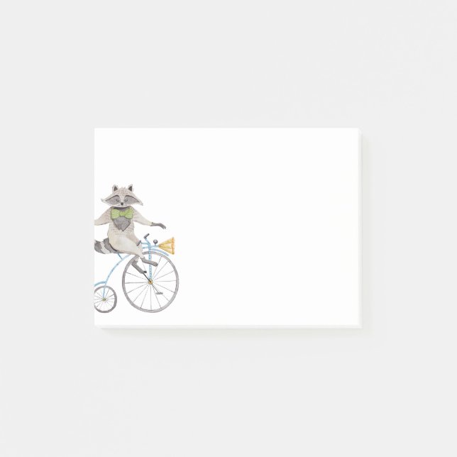 Riding Raccoon Post-it Notes (Front)