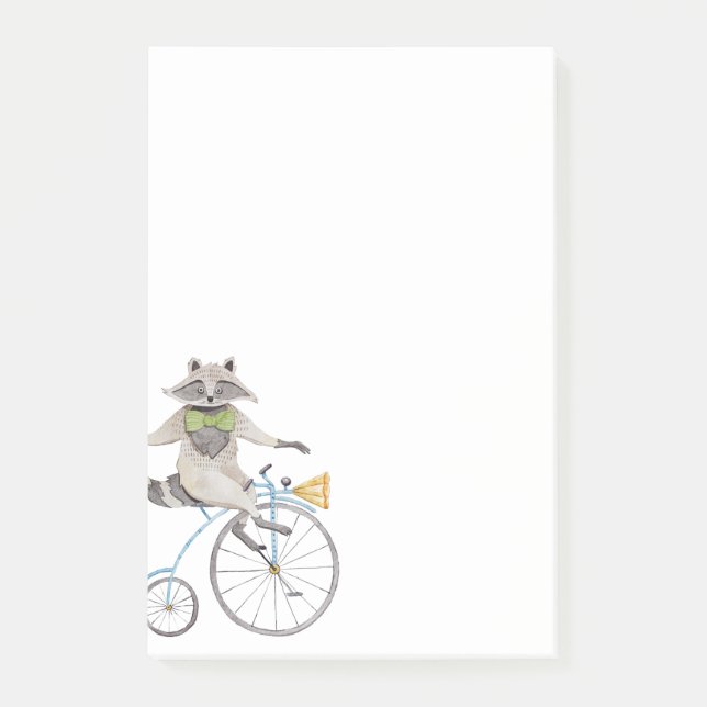 Riding Raccoon Post-it Notes (Front)