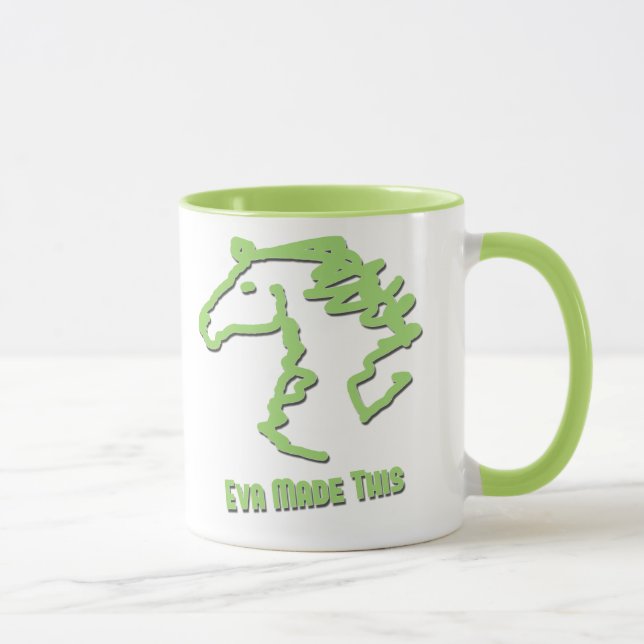 Riding Rainbow Mugs - Eva made this (Right)