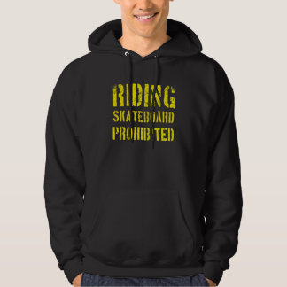 RIDING SKATEBOARD PROHIBITED RETRO SKATER SKATEBOA HOODIE