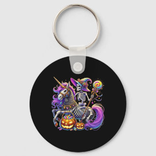 Riding Skeleton Unicorn Halloween Costume  Keychain