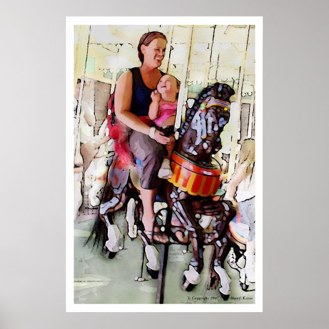 Riding the Carousel with Mom Poster (Front)