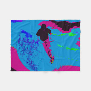 Riding the Galaxy - Scooter Rider Fleece Blanket