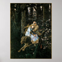 Riding the Gray Wolf Fantasy Art Poster Print