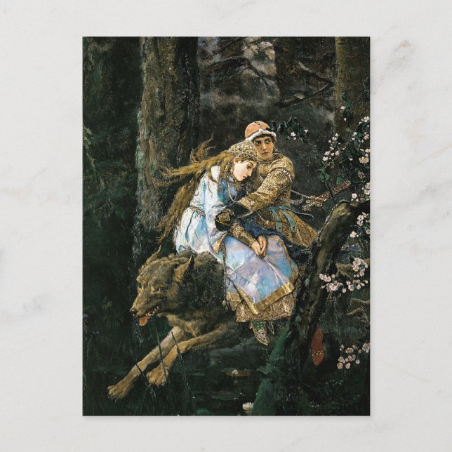 Riding the Grey Wolf Fantasy Art Postcard (Front)