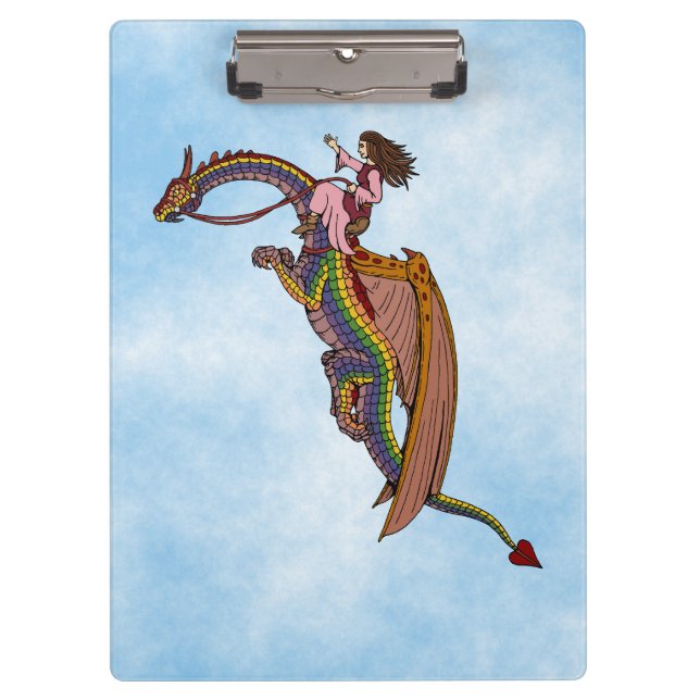 Riding the Rainbow Dragon Clipboard (Front)