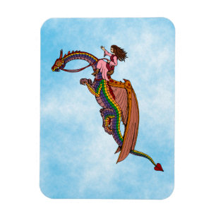 Riding the Rainbow Dragon Magnet