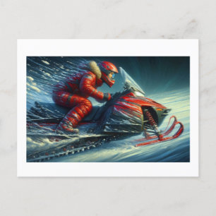 Riding the Snowmobile, Postcard