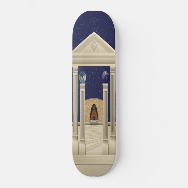 Riding the Temple Skateboard (Front)