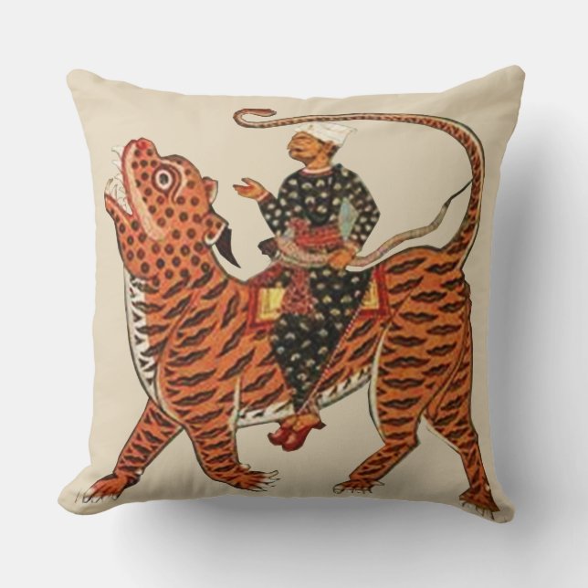 Riding The Tiger Throw Pillow (Front)