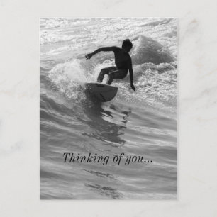 Riding The Wave Grayscale Thinking Of You Postcard