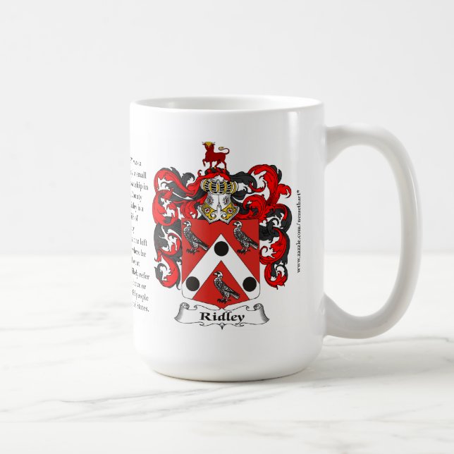 Ridley, the Origin, the Meaning and the Crest Coffee Mug (Right)