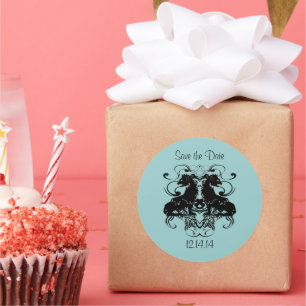 Rielaboration of Vintage Lions with Swirls Classic Round Sticker