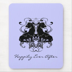 Rielaboration of Vintage Lions with Swirls Mouse Pad