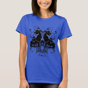 Rielaboration of Vintage Lions with Swirls T-Shirt