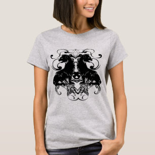 Rielaboration of Vintage Lions with Swirls T-Shirt