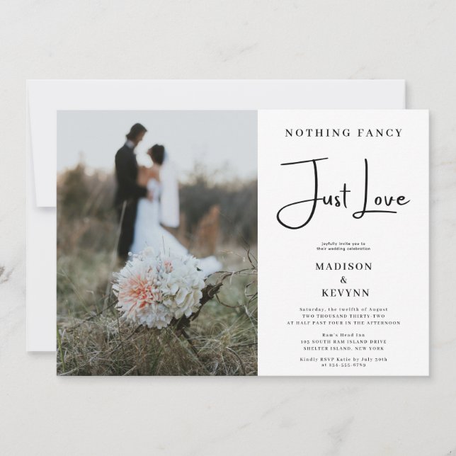 Rien De Fancy Just Love Elopement Photo Invitation (Devant)
