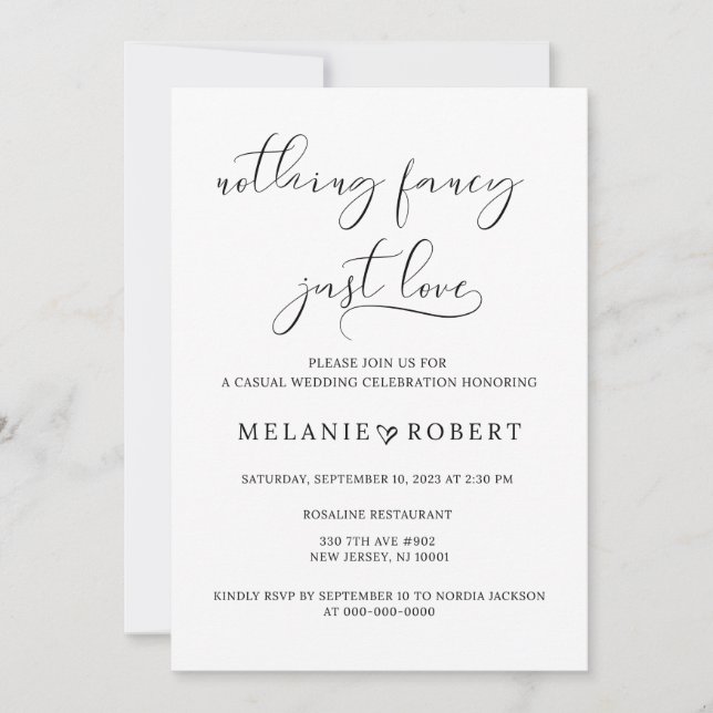 Rien De Fancy Just Love Faire-part de mariage (Devant)