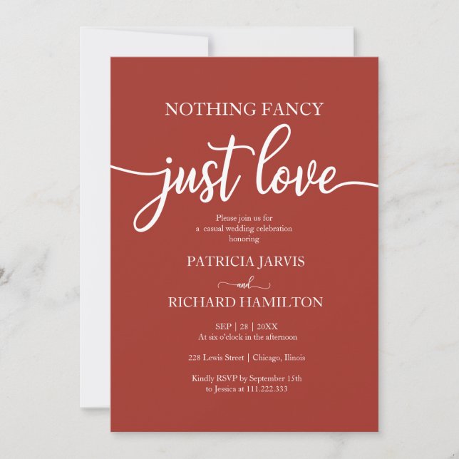 Rien De Fancy Just Love Faire-part de mariage Déco (Devant)