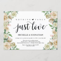 rien de fantaisie, Elopement Réception Carte d'inv
