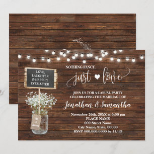 Rien de fantaisie Juste Amour Elopement Invitation