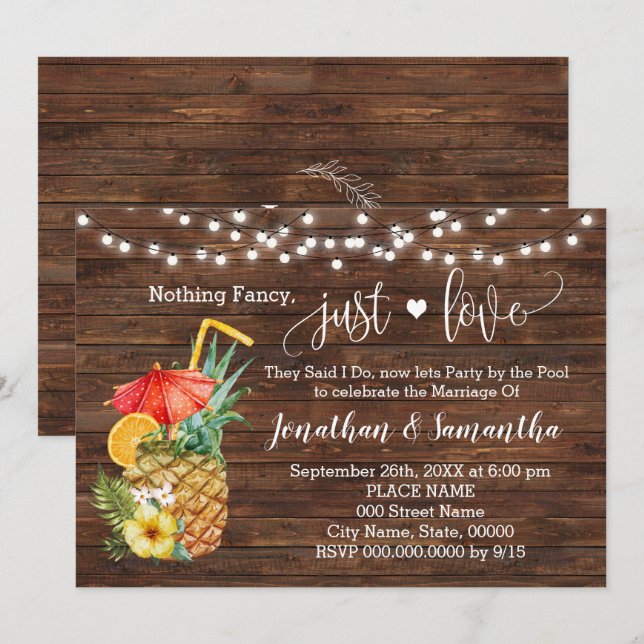 Rien de fantaisie, juste amour Évasion Invitation  (Devant / Derrière)