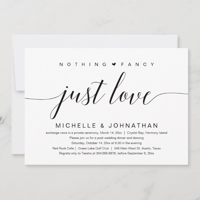 Rien de fantaisiste, juste de l'amour, Invitation  (Devant)