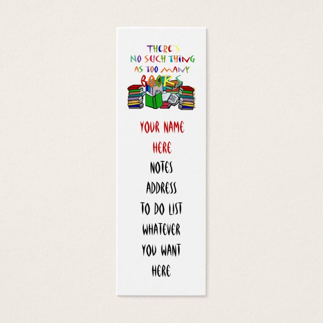 Rien de tel que trop de livres Signet (Devant)