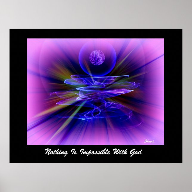 RIEN N'EST IMPOSSIBLE AVEC DIEU..Toile ou affiche (Devant)