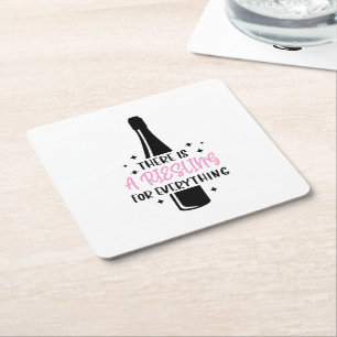 Riesling For Everything Funny Square Paper Coaster