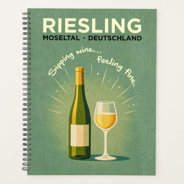 Riesling Moseltal Germany Vintage Travel Art Planner (Front)