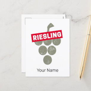 Riesling Vine Vintage Wine Drinker Grape Design Holiday Postcard
