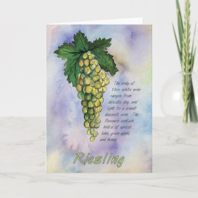 Riesling Wine Grapes Greeting Card (Front)